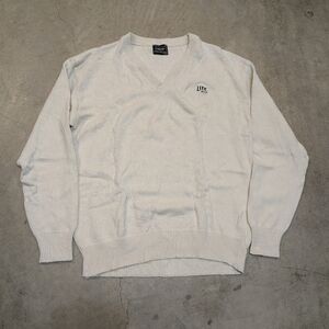 VTG Miller Lite Sweater Men's XL Cream Tight Knit Pull Over